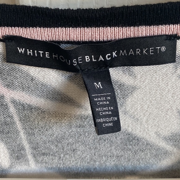 White House Black Market black cardigan with floral design, size medium - Picture 4 of 6